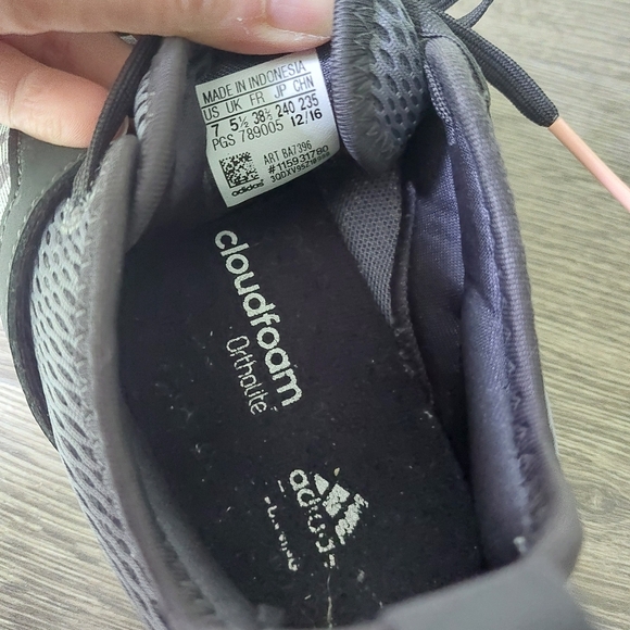 Adidas durama cloudfoam ortholite. Size 7 Gray + pastel pink - Picture 8 of 10